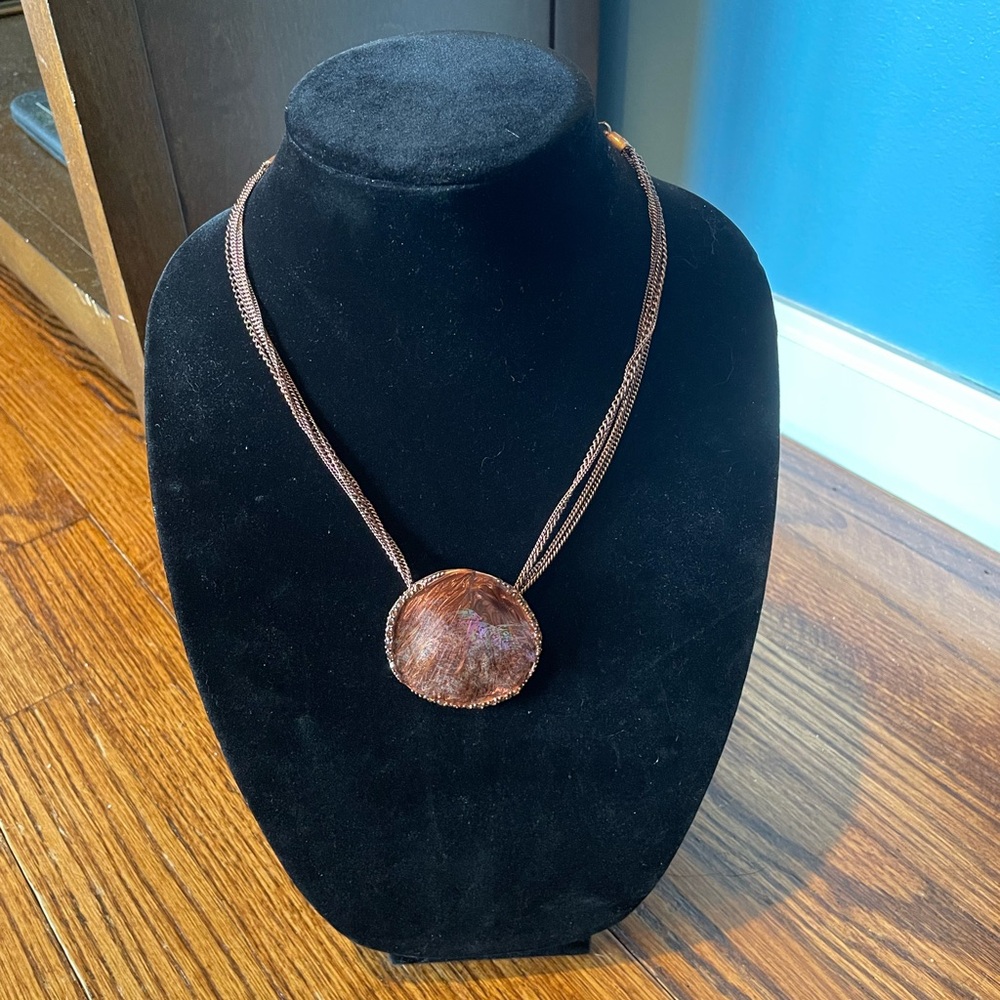 Chico’s rust color pendant multi strand Necklace